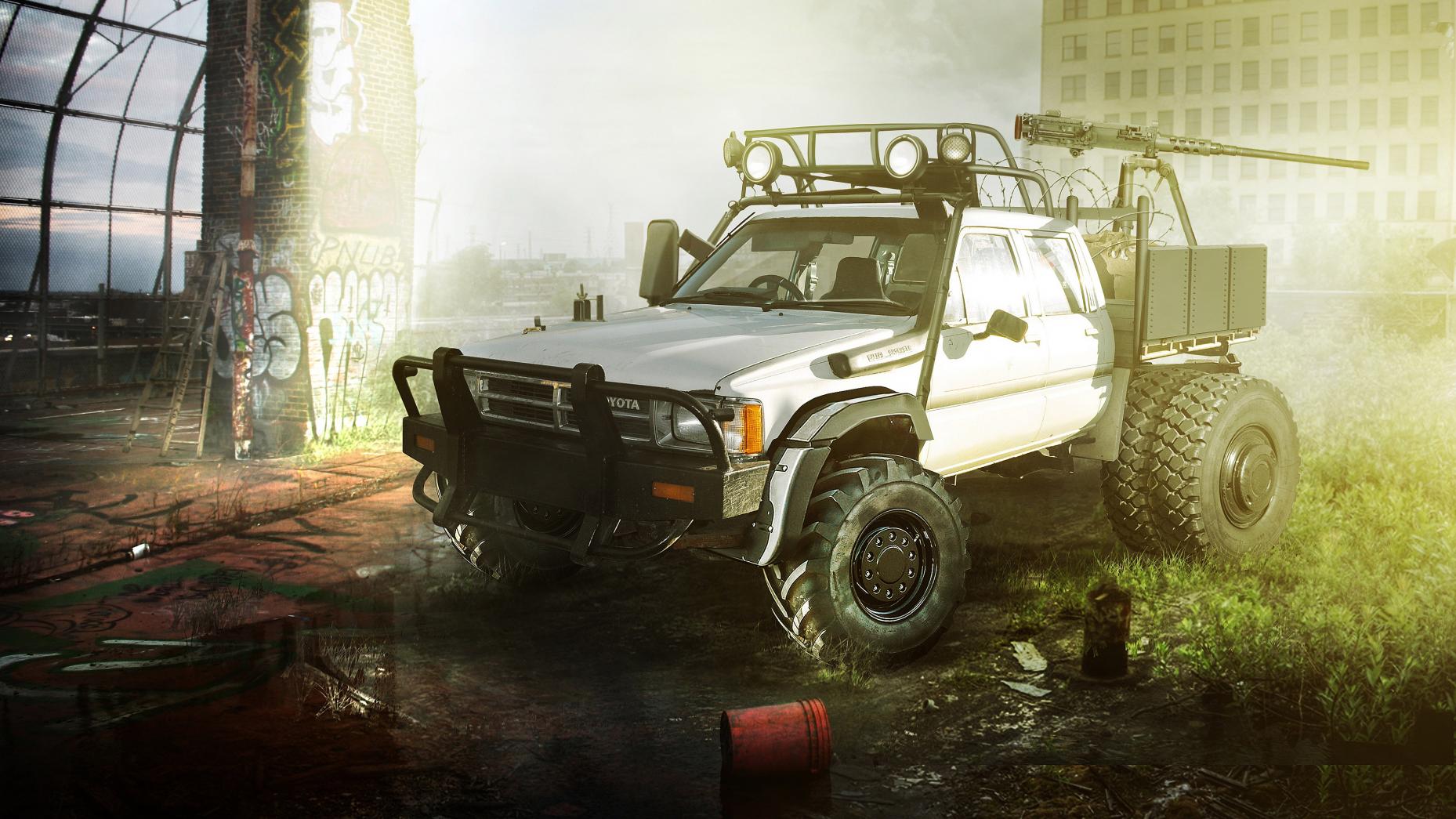 auto's voor de post-apocalyptische woestenij