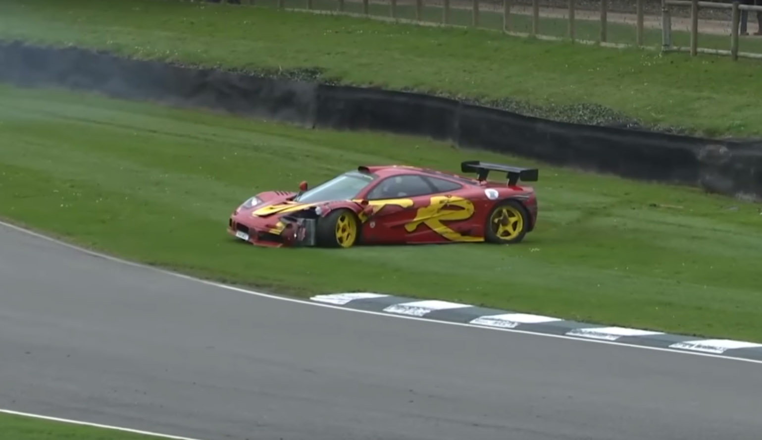 McLaren F1 GTR crash Nick Mason