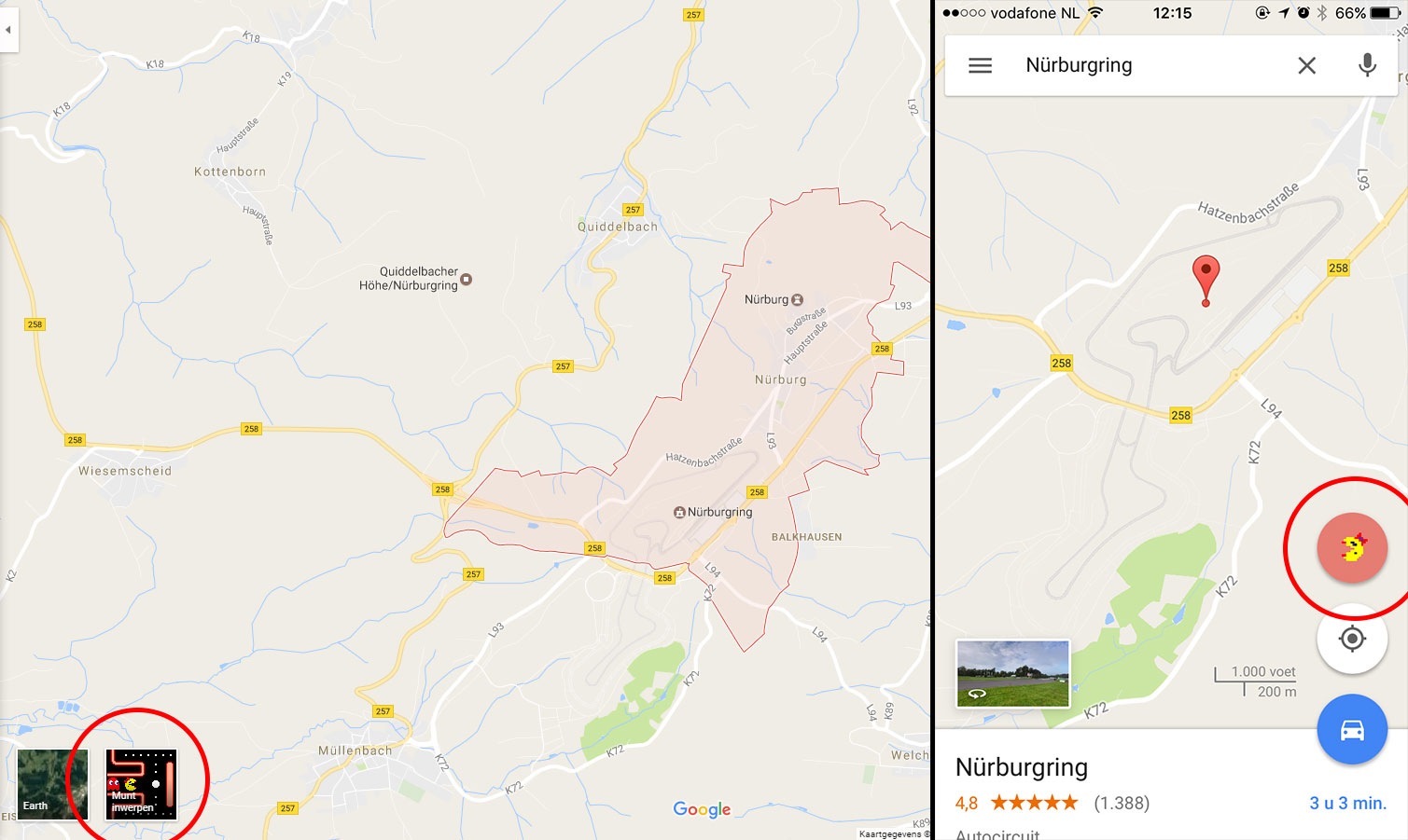 ms. pac-man spelen in google maps