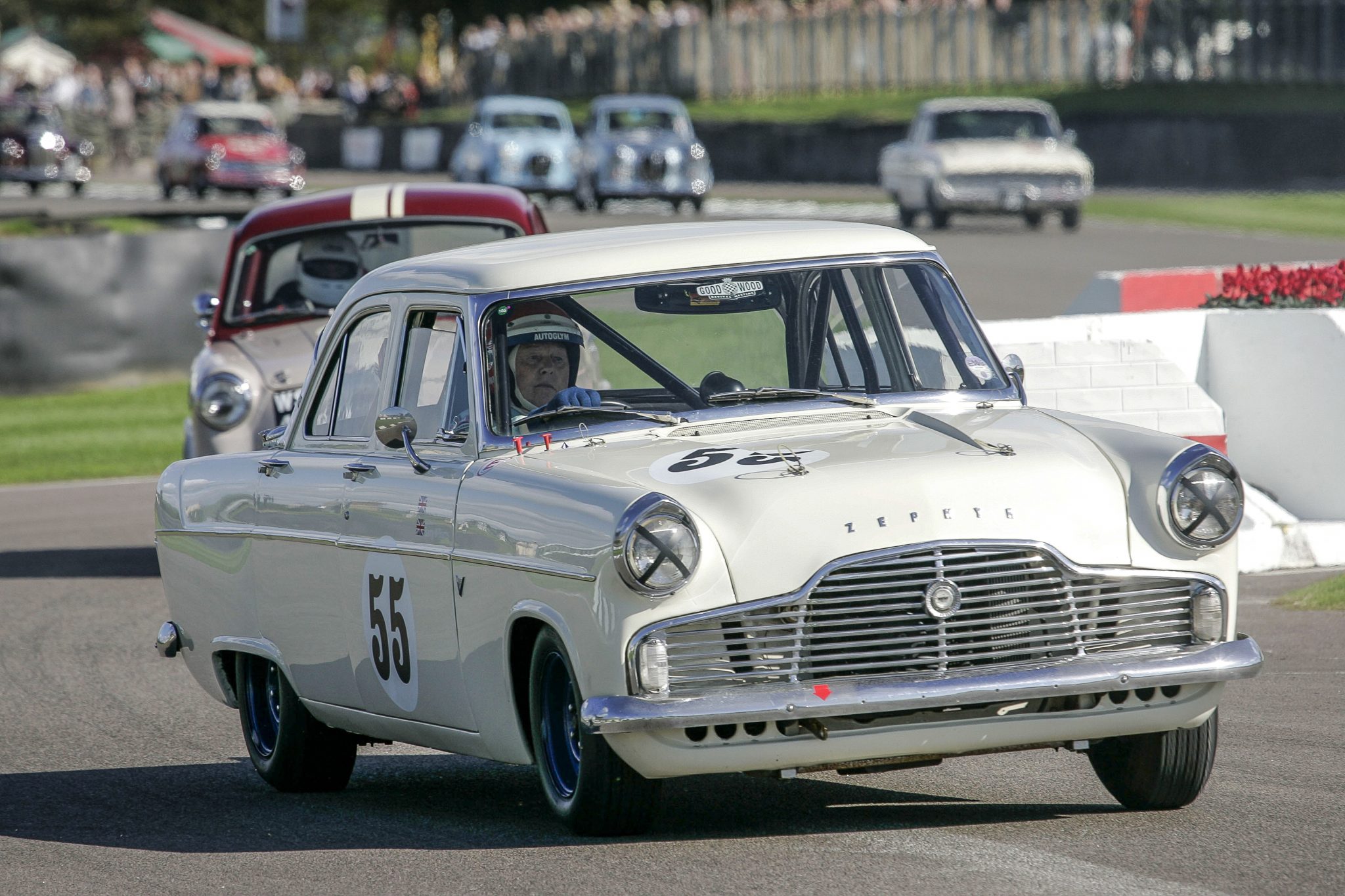 Ford Zephyr on the track at Goodwood Revival. (09/08/2011)