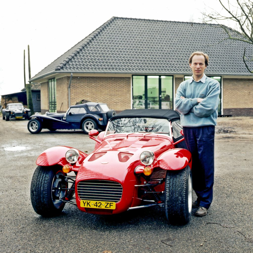 Joop Donkervoort met de Donkervoort S8AT (1990)