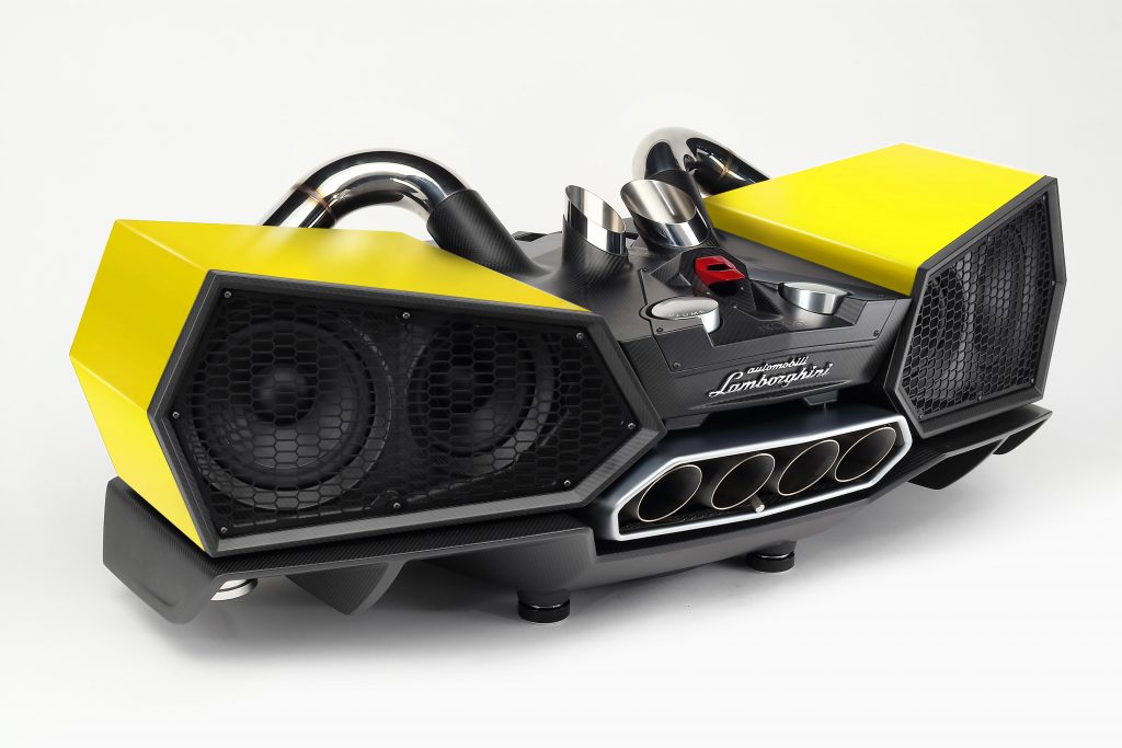 Lamborghini Esavox Carbon Fibre Docking Station Speaker geel