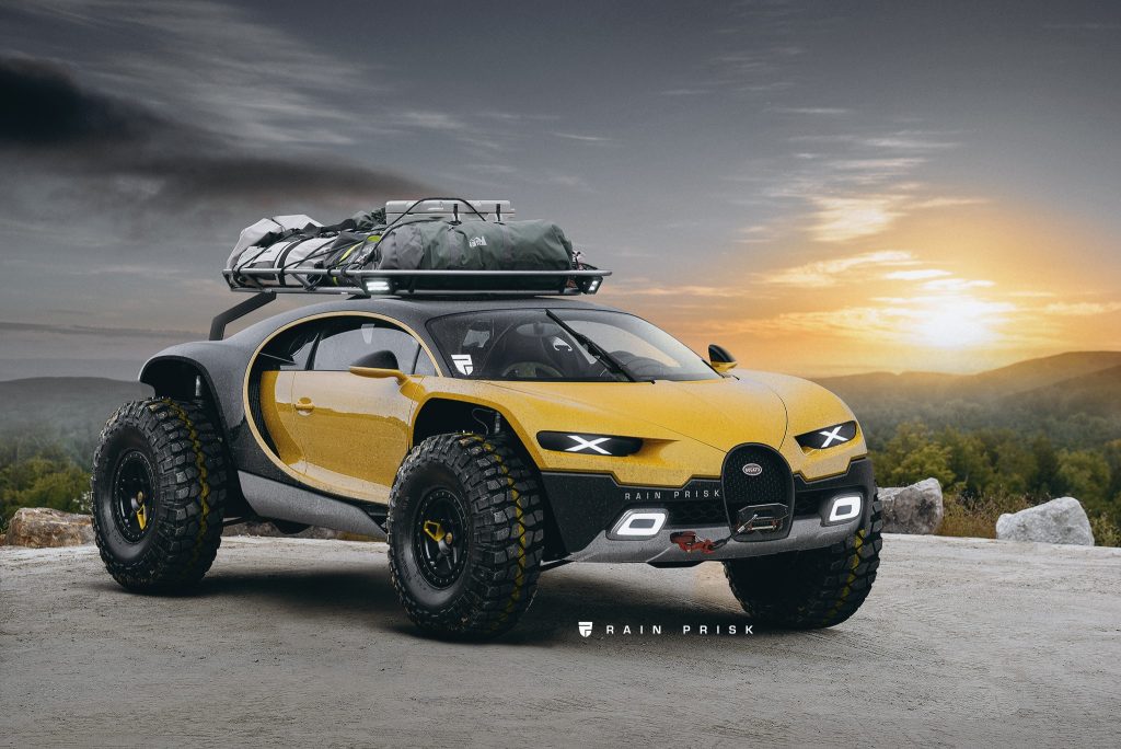 bugatti SUV rain prisk