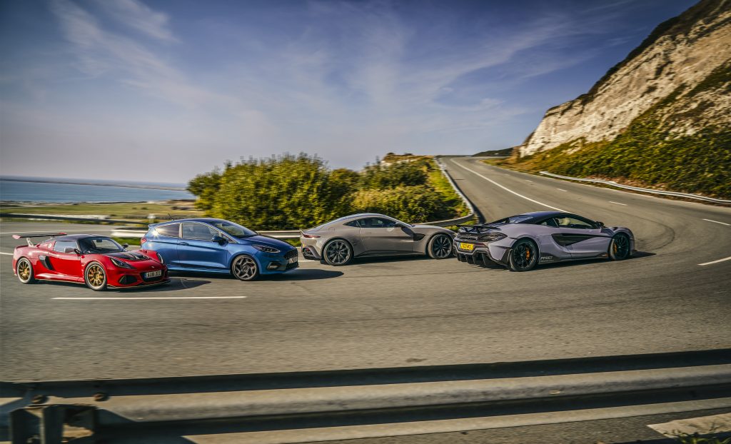 Vantage vs 600LT vs Lotus Exige vs Fiesta ST