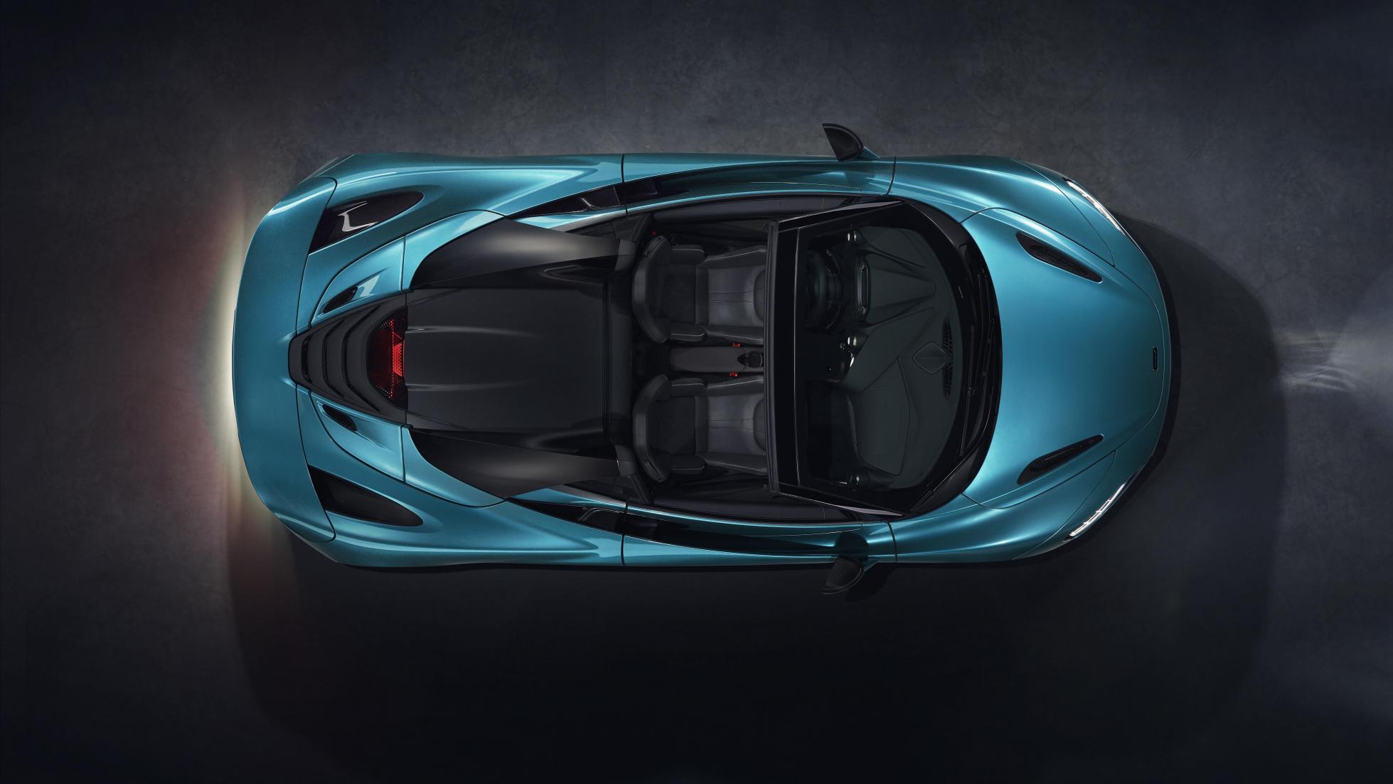 McLaren 720S Spider open dak bovenaanzicht