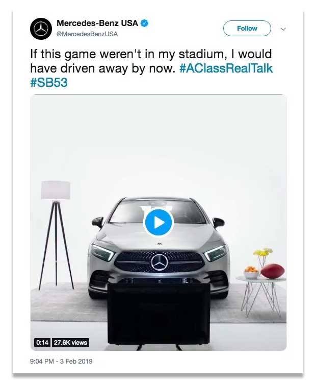 De verwijderde tweet van Mercedes
