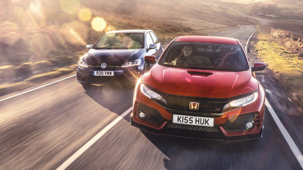 Volkswagen Golf R en Honda Civic Type R