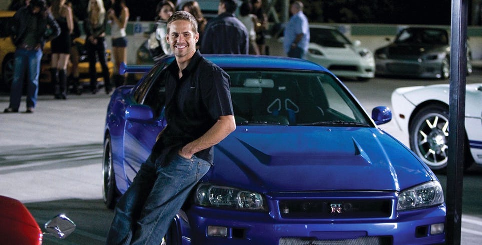 Bayside Blue op de Nissan Skyline R34 GT-R van Paul Walker
