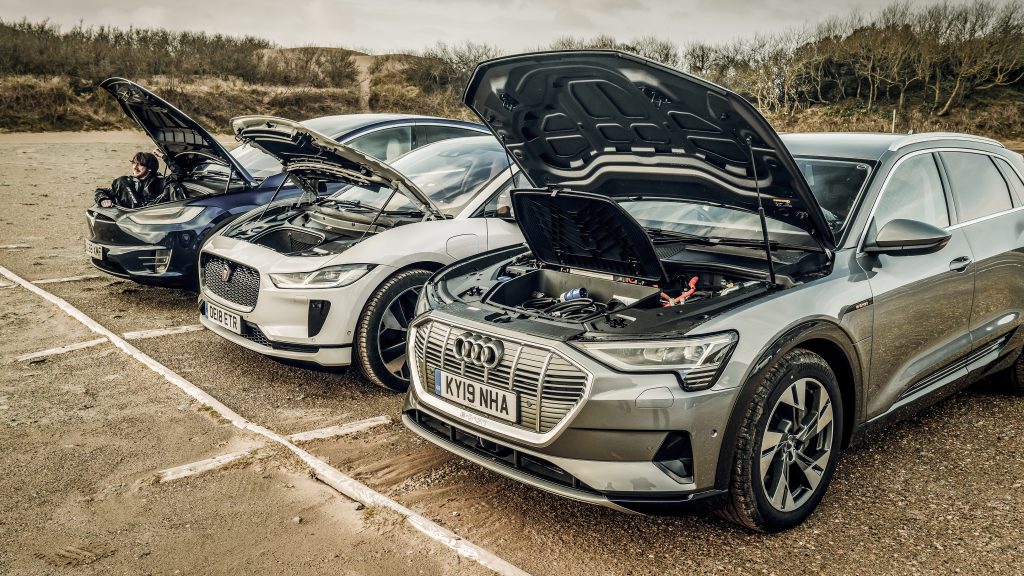 Audi e-tron, Tesla Model X, Jaguar I-Pace EV400 - Elektrische gezinsautos
