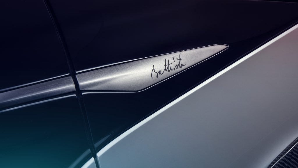 Pininfarina Battista detail badge