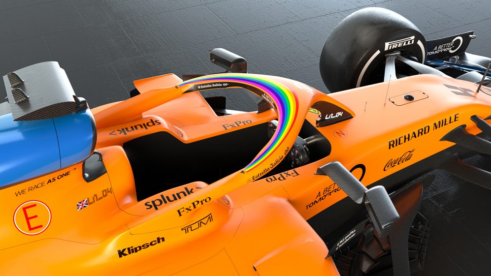 Regenboog op McLaren F1