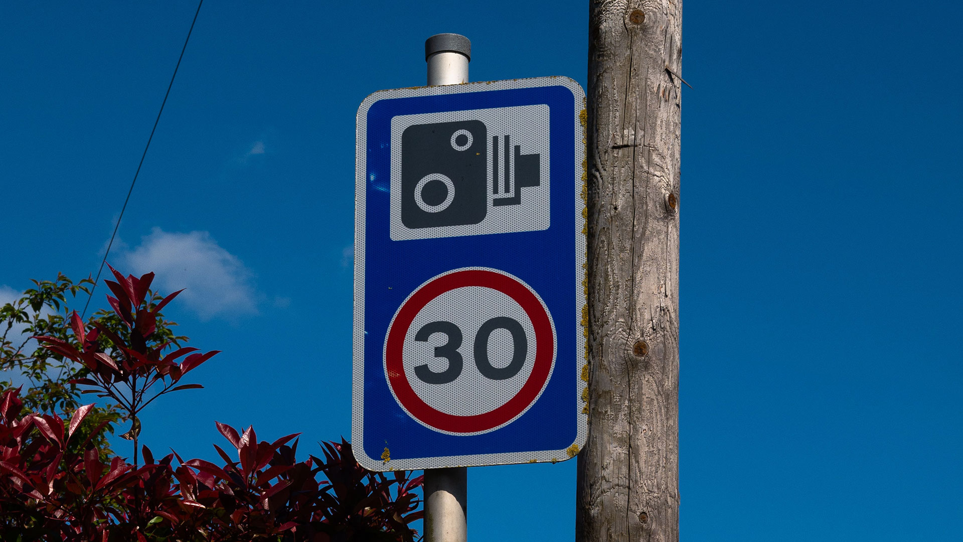 Bord voor flitspaal