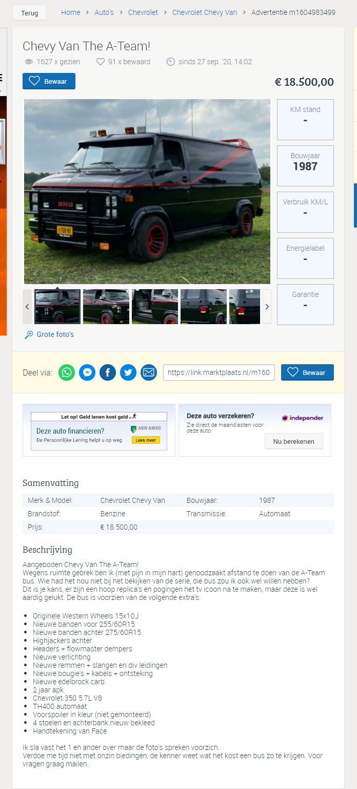 A-Team busje in Nederland