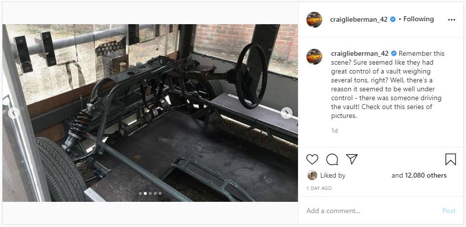 Kluis uit Fast Five op Instagram (Craig Lieberman)