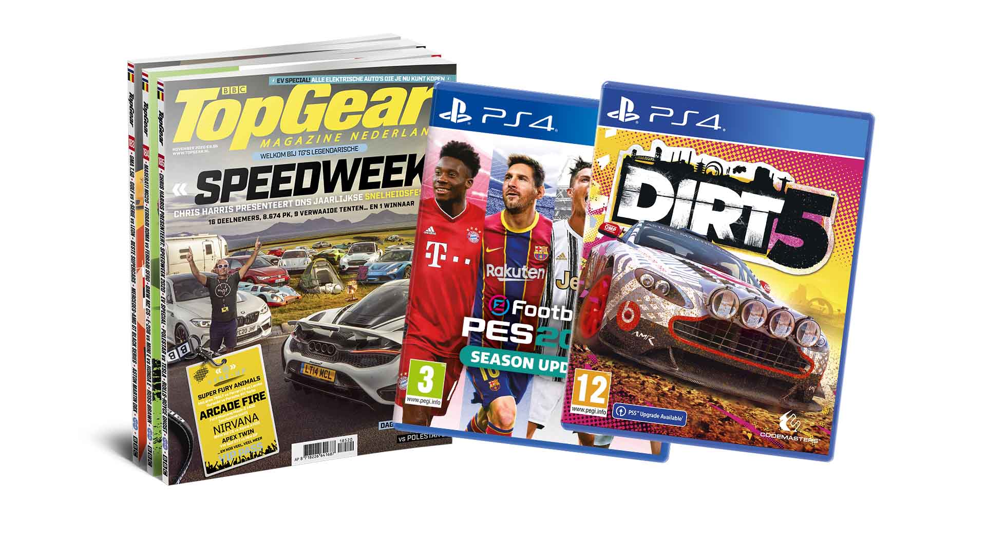 Halfjaarabonnement TopGear met Dirt 5 en PES 2021