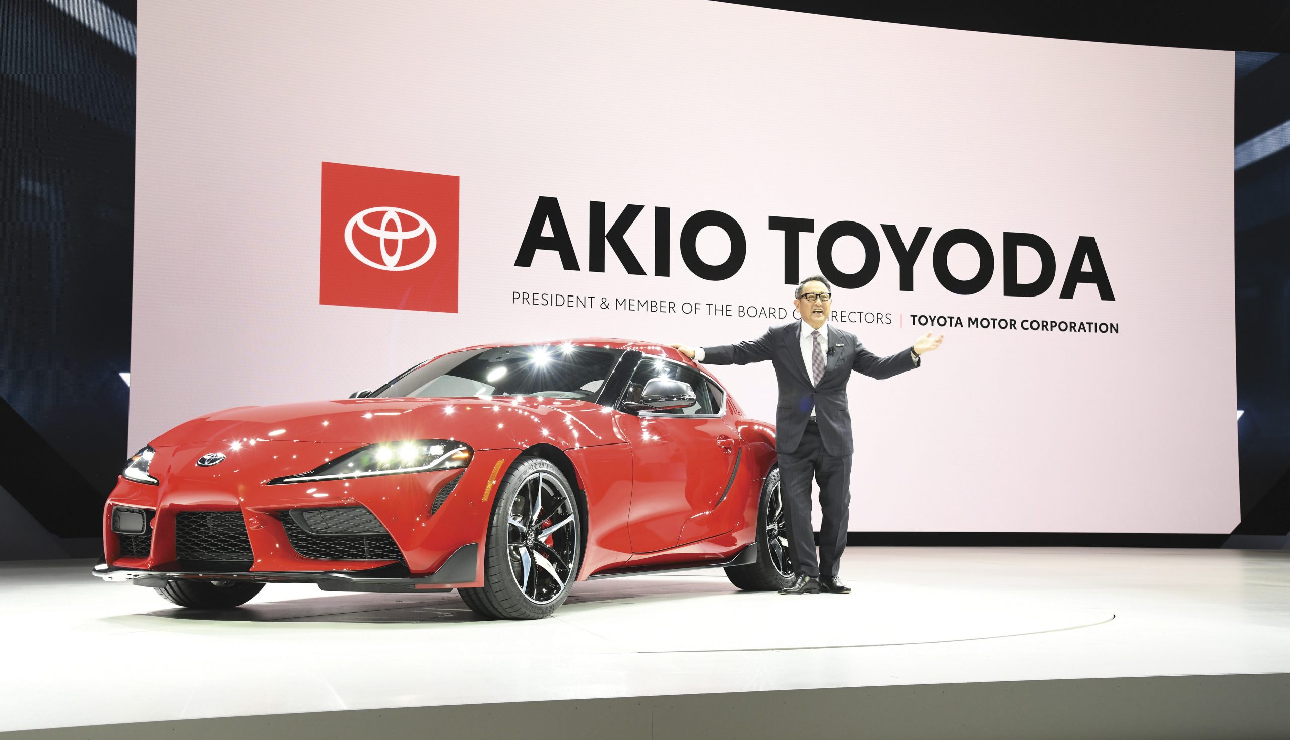 Akio Toyoda bij de Toyota Supra A90