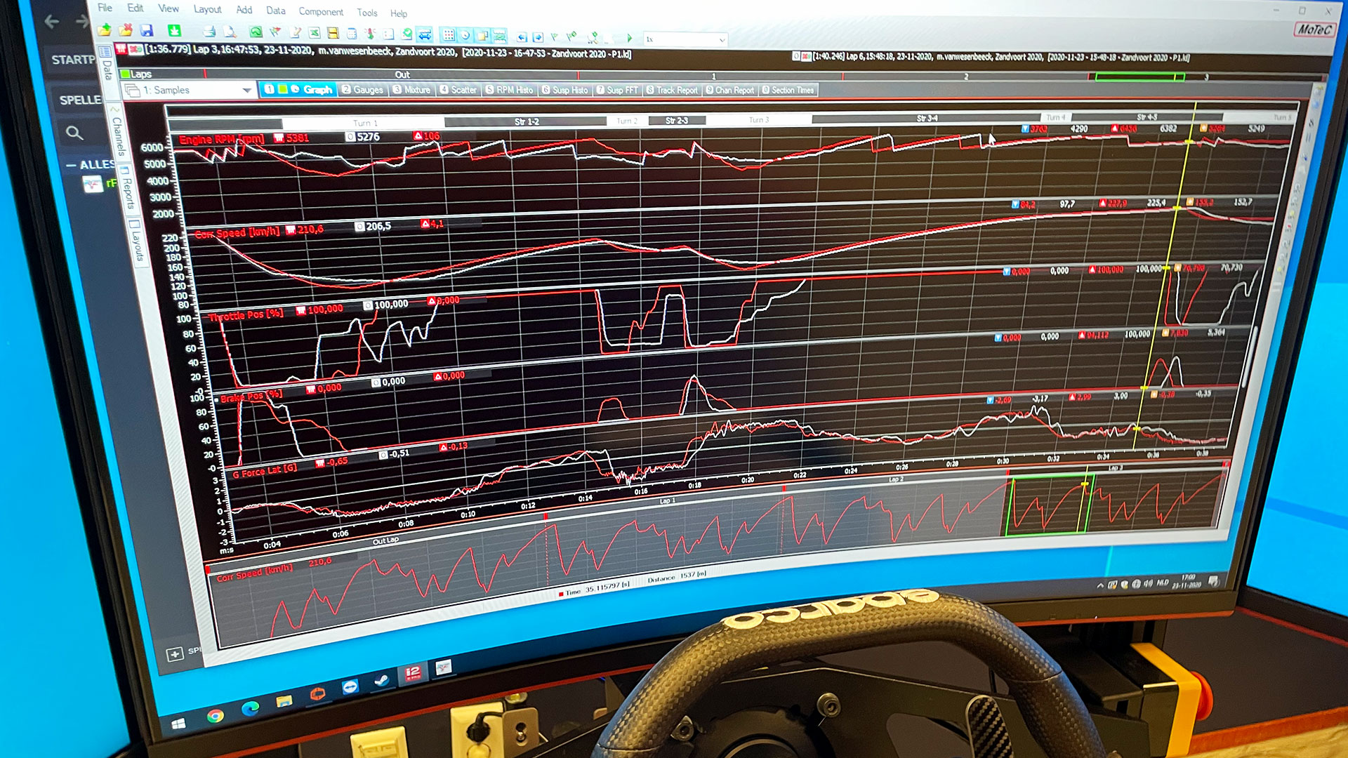 Rudy van Buren in Sim-Lab-sim met Rfactor2 bij KNAF in HOuten