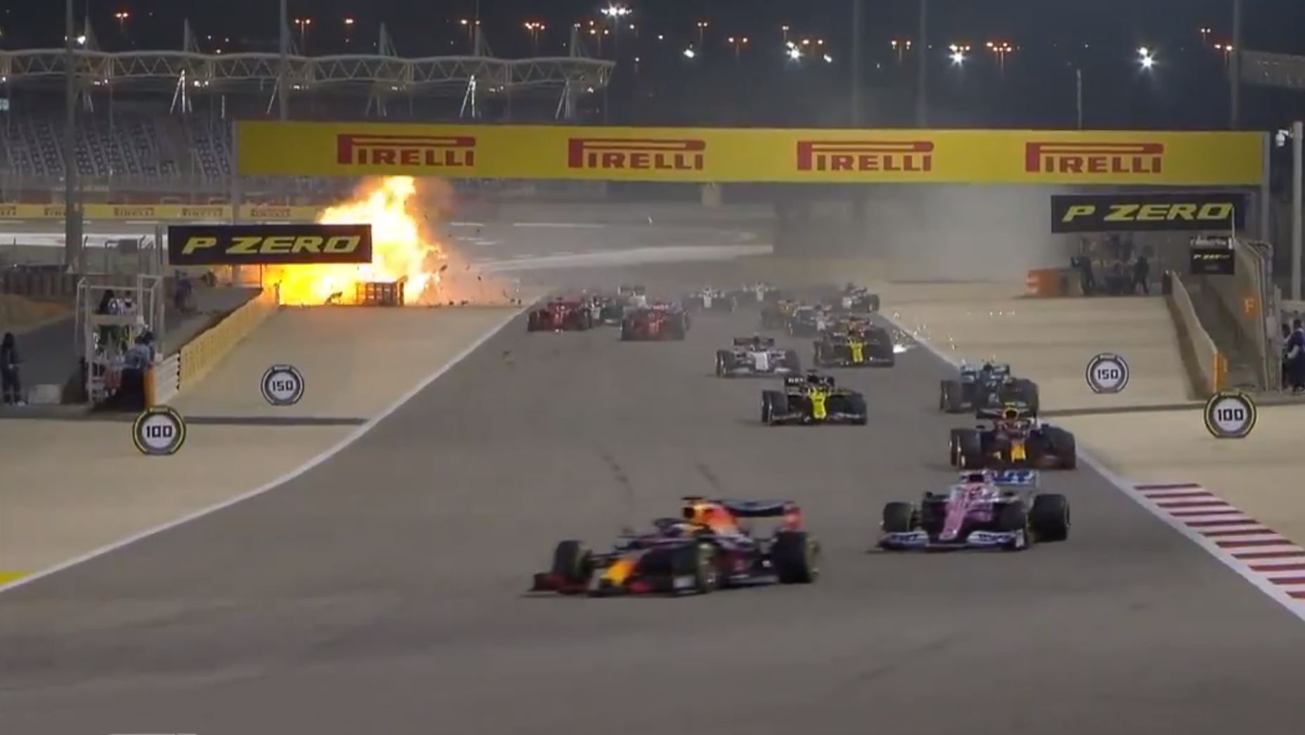 Romain Grosjean overleeft horrorcrash in GP van Bahrein