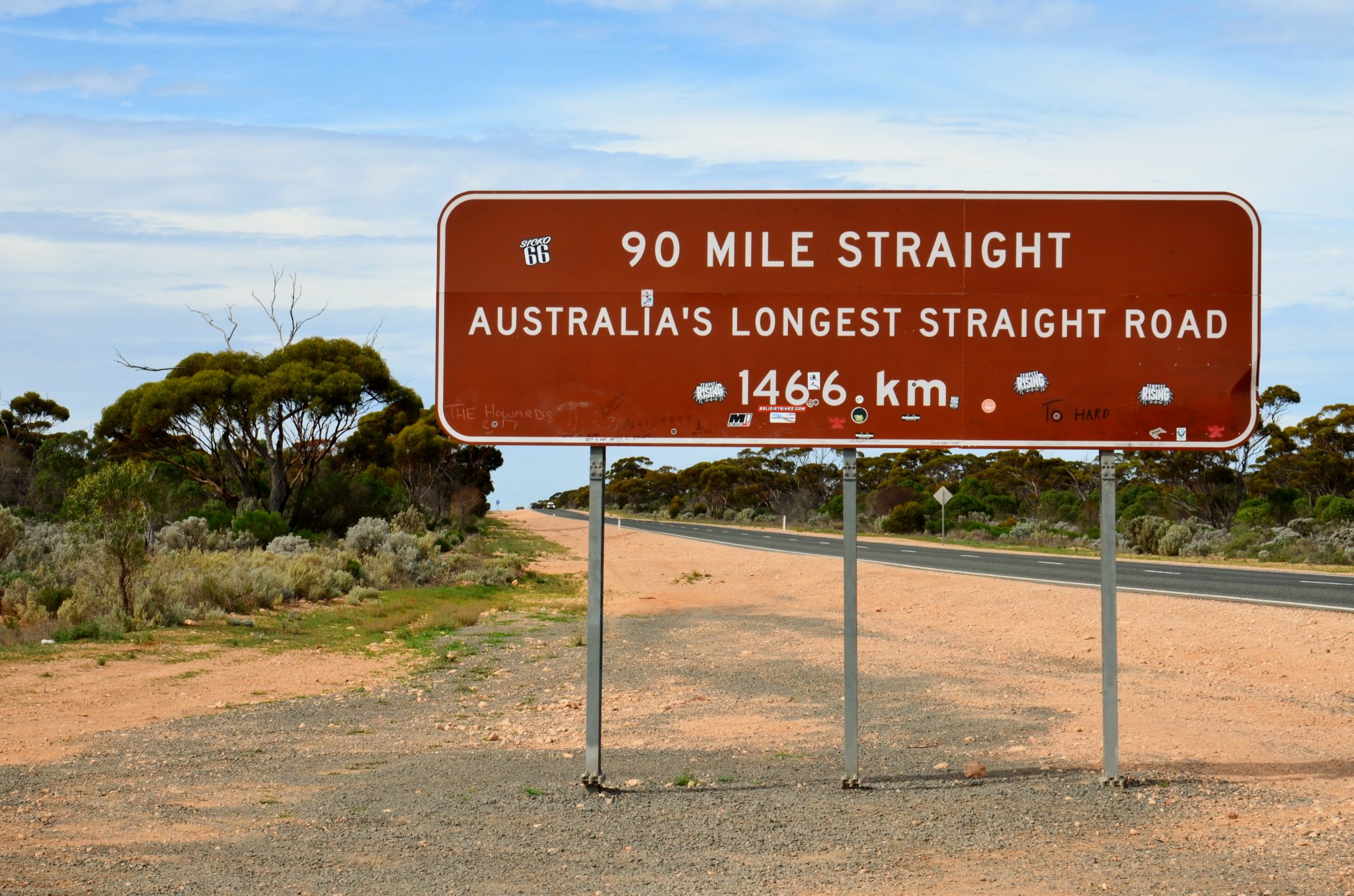 Eyre Highway - langste rechte weg in Australie