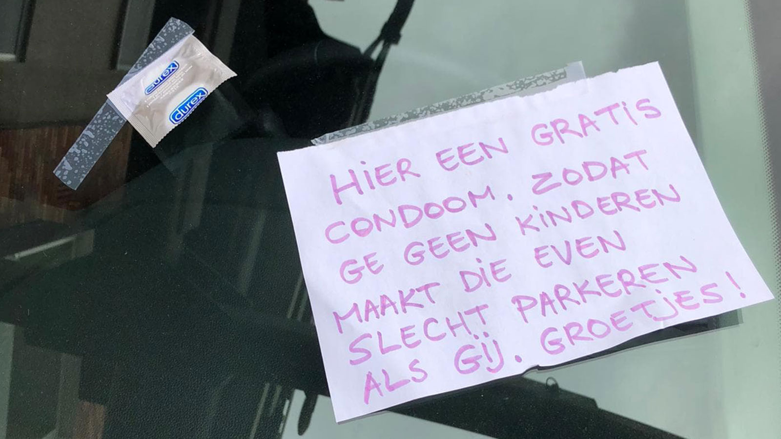 Foutparkeerder vindt bijzondere boodschap