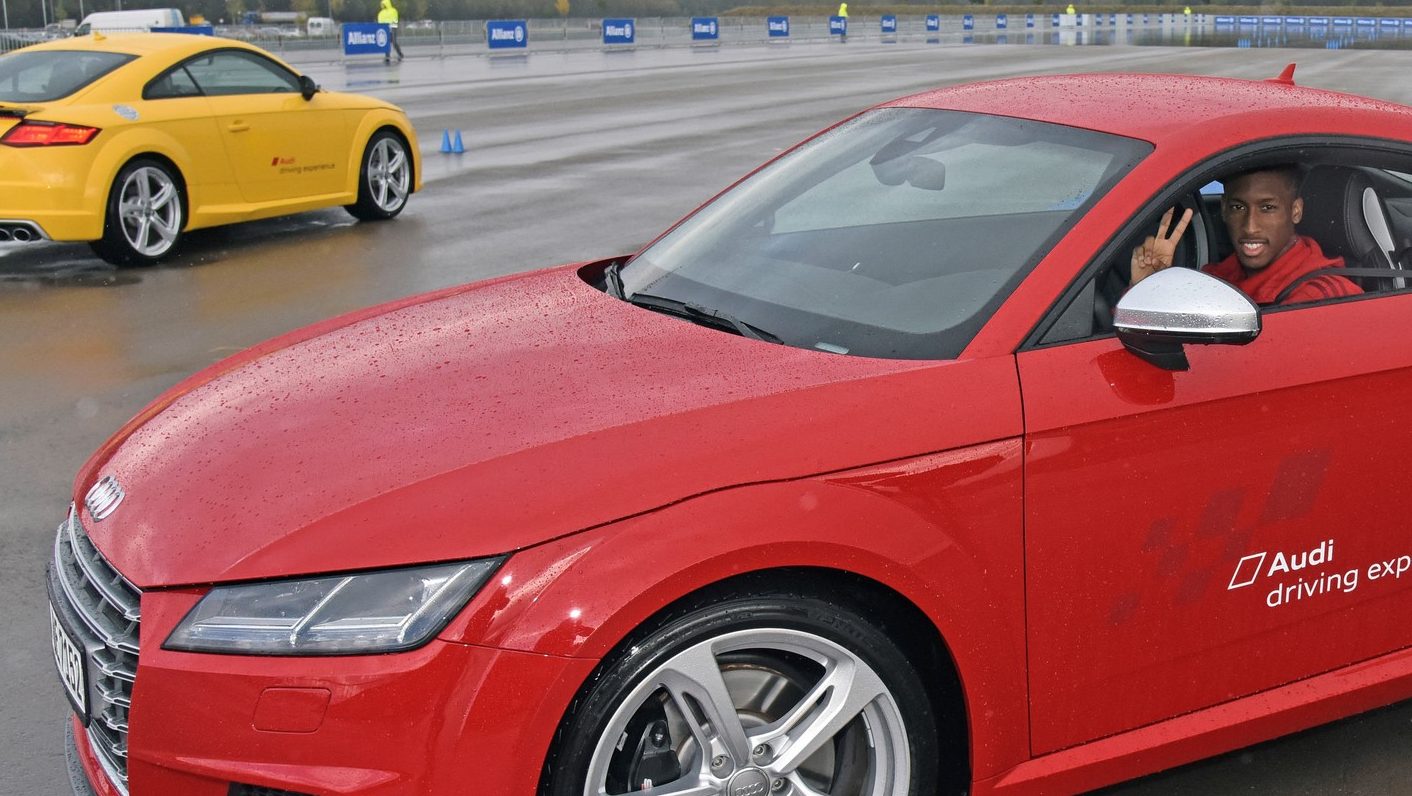 Kingsley Coman in een Audi TT in 2015