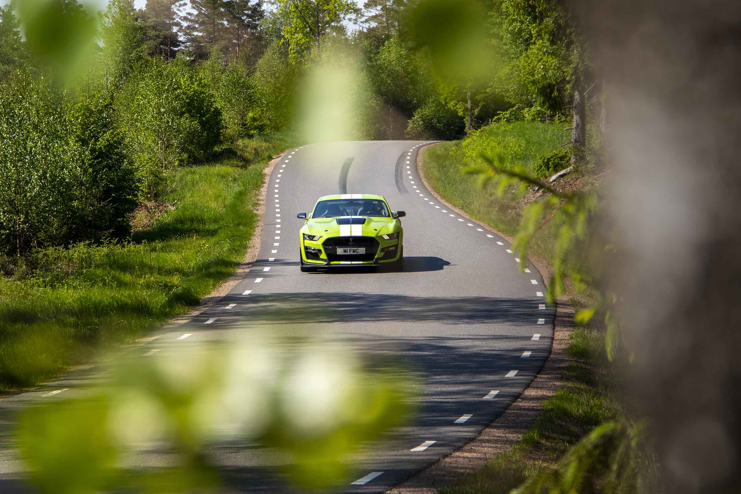 Groen Ford Mustang Shelby GT500