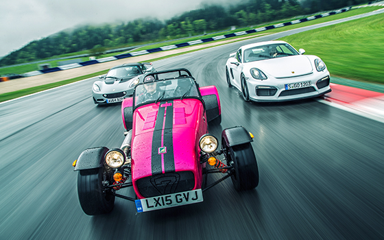 Lotus Elise vs Caterham Seven vs Porsche Cayman GT4